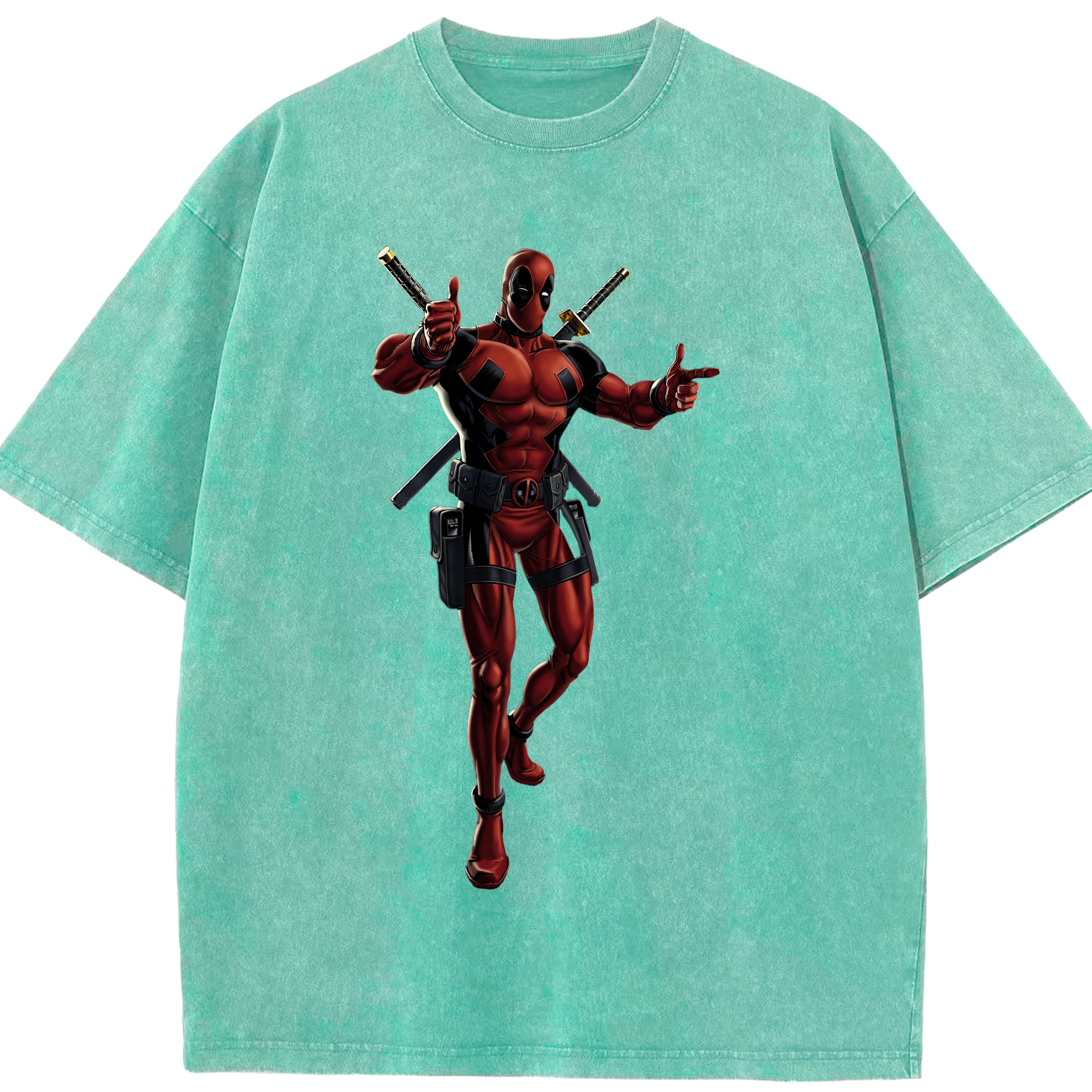 （画像用） Deadpool デッドプール 綿100% ヴィンテージ風 半袖Tシャツ（フロントプリント）